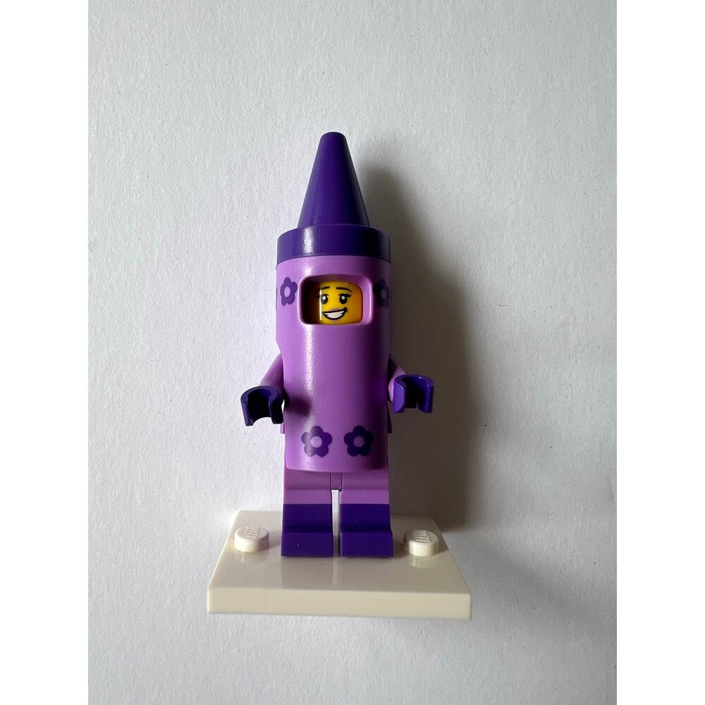 LEGO Minifigure Purple Crayon Costume Girl Series Figure Flower Print
